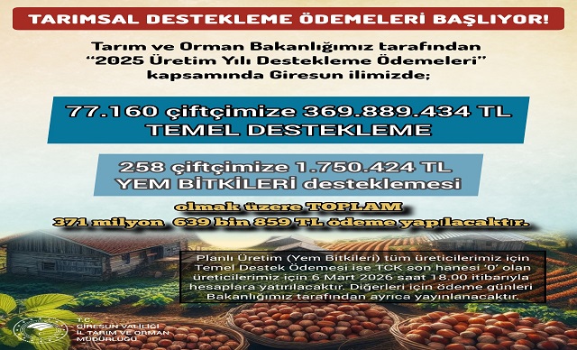 Tarımsal Destekleme Ödemeleri Başlıyor