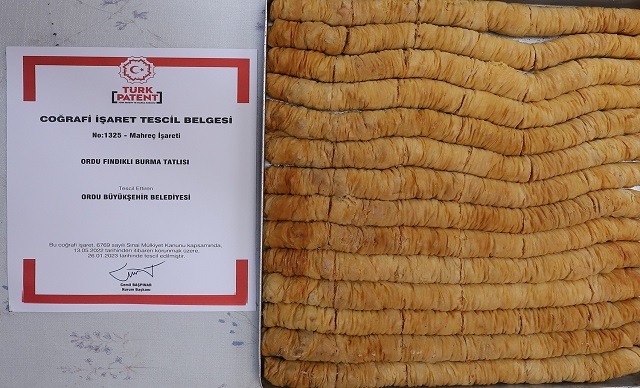 ''FINDIKLI BURMA TATLISI'' TESCİLLENDİ