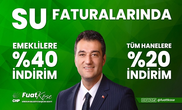 FUAT KÖSE’DEN SU İNDİRİMİ MÜJDESİ